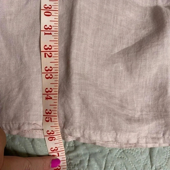 Francesca Bettini Italian Linen Shift Dress Size XS Tiered Bell Sleeves - Picture 4 of 9